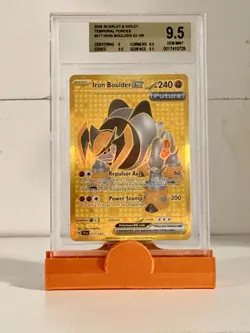 Pokemon Iron Boulder ex 217/162 SV05 Temporal Forces Hyper R Holo EX Bgs 9.5 - Image 1