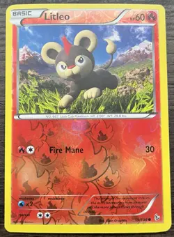 Litleo 19/106 Pokemon TCG XY Flashfire Reverse Holo Light Play LP - Image 1