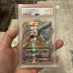 2016 POKEMON XY EVOLUTIONS #102 FULL ART/M BLASTOISE EX PSA 10 - Image 1
