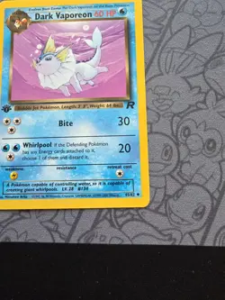Pokemon: Dark Vaporeon 1st Edition #45/82 Team Rocket 2000 WOTC - LP+ - J60 - Image 5