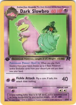 Dark Slowbro 29/82 Rare Team Rocket Pokemon 1st Edition LP - Image 1