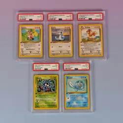 1999 POKEMON BASE SET GER 1ST ED TANGELA QUAPSEL DRATINI TAUBOGA PORENTA PSA 10 - Image 1