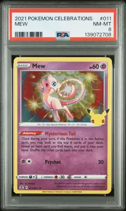 2021 POKEMON CELEBRATIONS #011 MEW PSA 8 - Image 1