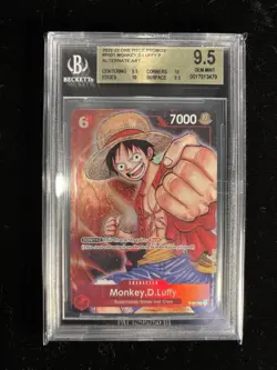 2022-23 One Piece Promos P-001 Monkey D Luffy Alt Art BGS 9.5 Gem Mint POP 4 🔥 - Image 1