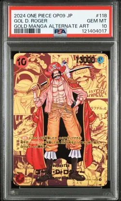 One Piece PSA 10 Gol D. Roger OP09-118 Gold Manga Art 2023 Japanese - Image 2