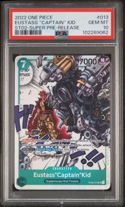 One Piece PSA 10 Eustass"Captain"Kid #ST02-013 Super Pre-Release 2022 English - Image 2