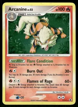 Pokemon Cards Arcanine 1/111 Rising Rivals Holo Rare NM - Image 1