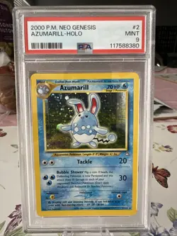 Vintage PSA 9 Azumarill Holo Neo Genesis #2 2000 MINT Pokemon Card - Image 1