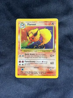 Pokemon TCG Flareon Jungle Holo Card 3/64 Unlimited Rare WOTC Wizard - Image 1