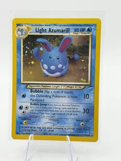 Light Azumarill Pokemon Card Holo WOTC 13/105 Neo Destiny Rare Vintage 2002 - Image 1
