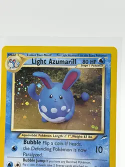 Light Azumarill Pokemon Card Holo WOTC 13/105 Neo Destiny Rare Vintage 2002 - Image 2