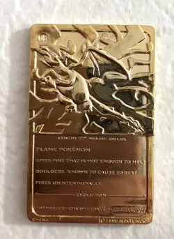 1999 Pokemon Burger King Charizard 23K Gold Plated Trading Card with Certificate - Image 5