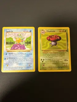 Pokemon Card Lot: Squirtle Base Set & Vileplume Jungle Set Non-Holo WOTC 1999 - Image 1