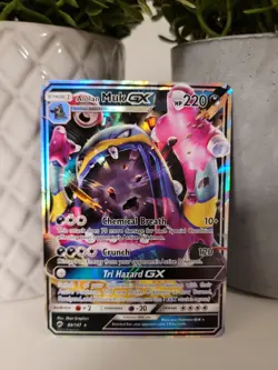 2017 Near Mint Alolan Muk Gx Burning Shadows Pokemon 84/147 - Image 1