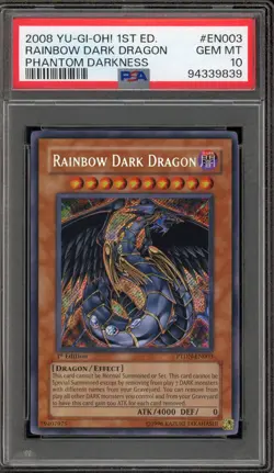 Yu-Gi-Oh! Rainbow Dark Dragon Phantom Darkness 1st Edition PTDN-EN003 PSA 10 - Image 1