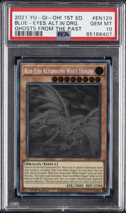 2021 YU-GI-OH! GHOSTS FROM THE PAST BLUE-EYES ALTERNATIVE WHITE DRAGON PSA 10 - Image 1