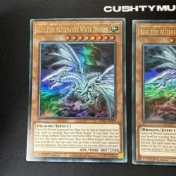 YUGIOH BLUE EYES ALTERNATIVE WHITE DRAGON ULTRA RARE LDS2-EN008 1ST ED X2 - Image 2