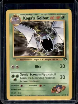 Kogas Golbat - 46/132 - Gym Challenge Pokemon Card WOTC Pokemon TCG- Heavy Play - Image 1