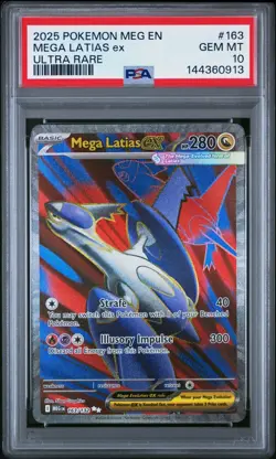2025 Pokemon Mega Evolution #163 Mega Latias EX PSA 10 Gem Mint Ultra Rare Card - Image 1