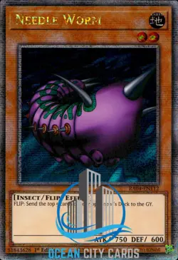 Yugioh Needle Worm RA04-EN112 Quarter Century Secret Rare 1st Edition - Image 1