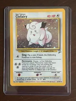 Pokemon TCG Clefairy Base Set 2 Holo Unlimited Rare Card 6/130 - Image 1