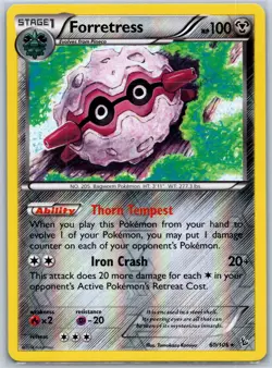 Forretress Reverse Holo XY - Flashfire 60/106 LP Pokemon Card - Image 1