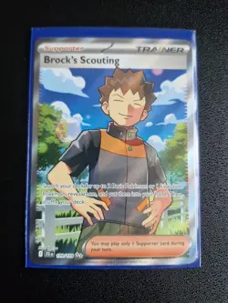 Brock's Scouting 179/159 Journey Together Full Art Holo Rare Pokemon TCG Card 2 - Image 1