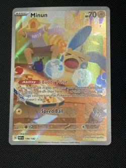 Minun Paradox Rift Holo Illustration Rare Pokemon TCG Card 194/182 NM Condition - Image 1