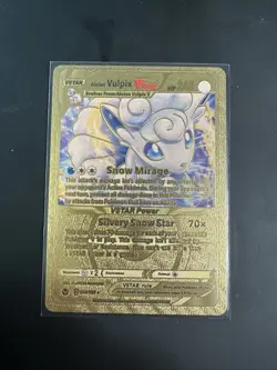 Alolan Vulpix VSTAR 034/195 Pokemon Card NM GOLD FOIL FAN ART! - Image 1