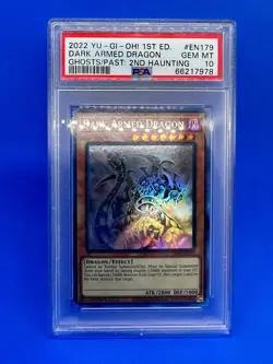 2022 Yu-Gi-Oh! 1st Edition Dark Armed Dragon Ghost Rare PSA 10 - Image 1