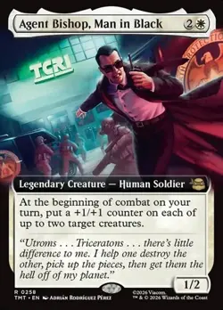 Agent Bishop, Man in Black - Foil Extended Art TMT NM MTG - Image 1