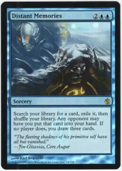 Distant Memories 2011 Mirrodin Besieged FOIL Blue Rare Sorcery MTG NM AZ1 - Image 1