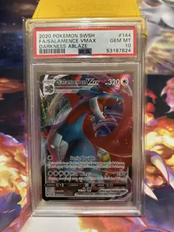Pokemon Salamence VMAX 144/189 Swsh03: Darkness Ablaze Holo PSA 10 - Image 1