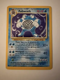Pokemon TCG Poliwrath Base Set 13/102 Holo Unlimited Holo Rare - Image 1
