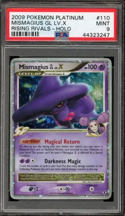 Pokemon Mismagius GL Lv.X Rising Rivals Holo Ultra Rare #110 PSA 9 Mint - Image 1