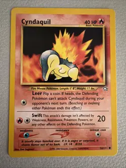 Cyndaquil 56/111 Neo Genesis Pokemon TCG NM - Image 1