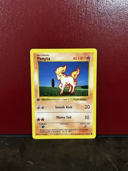 BASE SET 1ST EDITION PONYTA 60/120 POKEMON TCG - Image 1