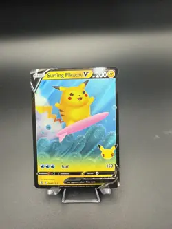 Surfing Pikachu V 008/025 Celebrations NM Ultra Rare Pokemon Card - Image 1