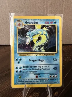 Pokemon Gyarados Base Set Holo Rare Unlimited 006/102 1999 100 HP English - Image 1