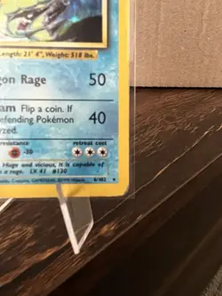 Pokemon Gyarados Base Set Holo Rare Unlimited 006/102 1999 100 HP English - Image 4