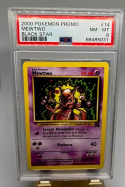 2000 Pokemon Mewtwo Black Star Promo #14 PSA 8 Near Mint - Image 1