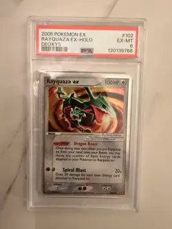 Pokemon 2005 Rayquaza ex EX Deoxys Ultra Rare Holo 102/107 PSA 6 - Image 1