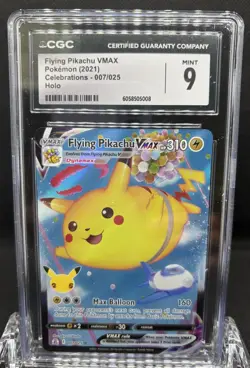 2021 Pokemon - Celebrations Full Art Flying Pikachu VMAX #007 CGC 9 Mint - Image 1
