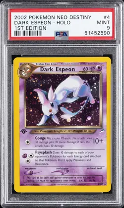 2002 POKEMON NEO DESTINY 1ST ED #4 DARK ESPEON-HOLO PSA 9 - Image 1