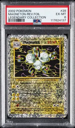 2002 POKEMON LEGENDARY COLLECTION #28 MAGNETON-REVERSE FOIL PSA 6 - Image 1