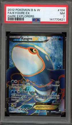 Pokemon Kyogre EX Dark Explorers Full Art #104 PSA 7 - Image 1