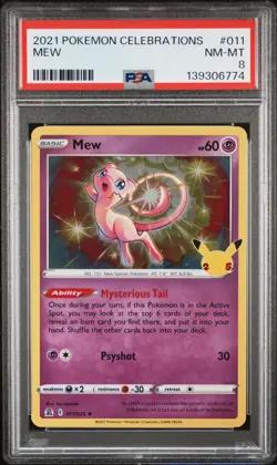 2021 POKEMON CELEBRATIONS #011 MEW PSA 8 - Image 1