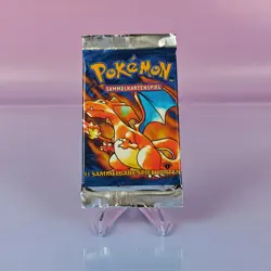 POKEMON BASIS SET 1. EDITION BOOSTER PACK CHARIZARD ART DEUTSCH SEALED - Image 1