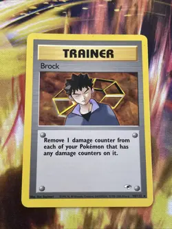Pokemon TCG Brock Trainer Gym Heroes 98/132 LP - Image 1