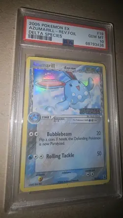 Pokemon Azumarill EX Delta Species Reverse Holo Rare #19 PSA 10 Gem Mint - Image 1